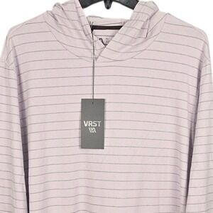 VRST Essential Hoodie Mens‎ XL Light Purple Stripe Stretch Pullover Casual NWT